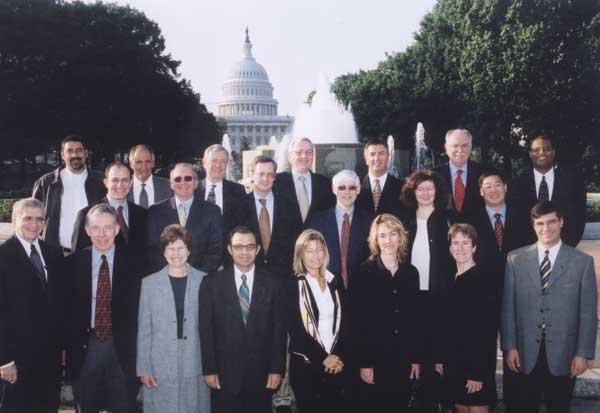 Photo: The AGA appreciates the following members who participated in Advocacy Day and advocated for enactment of the National Commission on Digestive Diseases and increased funding for NIH and NIDDK. Back row (left to right): Vivek Huilgol, MD; Robert Gannan, MD, PhD; Richard Baerg, MD; James Grendell, MD; Colin Howden, MD; David Peura, MD; John Carethers, MD. Middle row (left to right): David Rubin, MD; Barry Kisloff, MD; Donald Campbell, MD; James Allison, MD; Natalie Bzowej, MD, PhD; Lawrence Kim, MD. Bottom row: Ronald Fogel, MD; Emmet Keeffe, MD; Mary Pauly, MD; Manoop Bhutani, MD; Carla Ginsburg, MD, MPH; Dayna Early, MD; Lisa Gangarosa, MD; Alfredo Mendoza, MD.